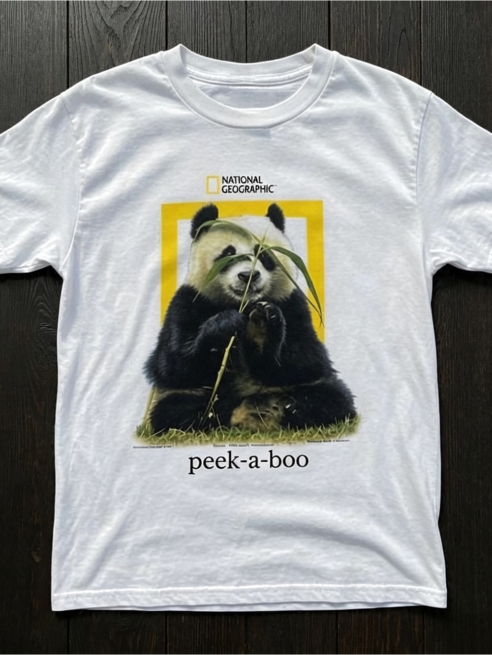 Panda Peek-a-boo Graphic Tee White - Cute Wildlife T-Shirt